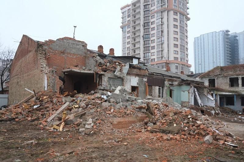 Мэрия прокомментировала снос аварийных домов в центре Краснодара