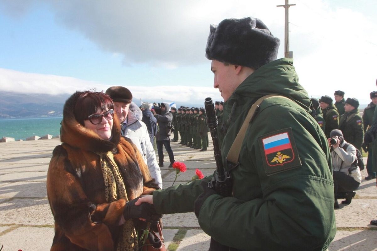 Ольга Воротецкая во время присяги пополнения технополиса ЭРА на Малой Земле.