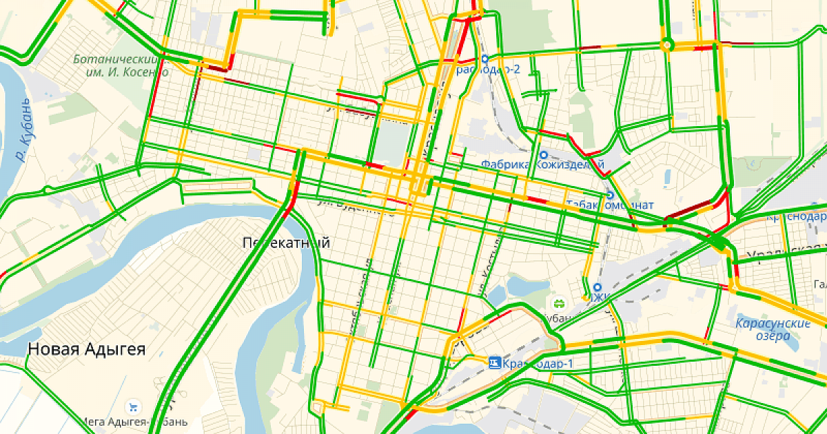 Карта пробок краснодар