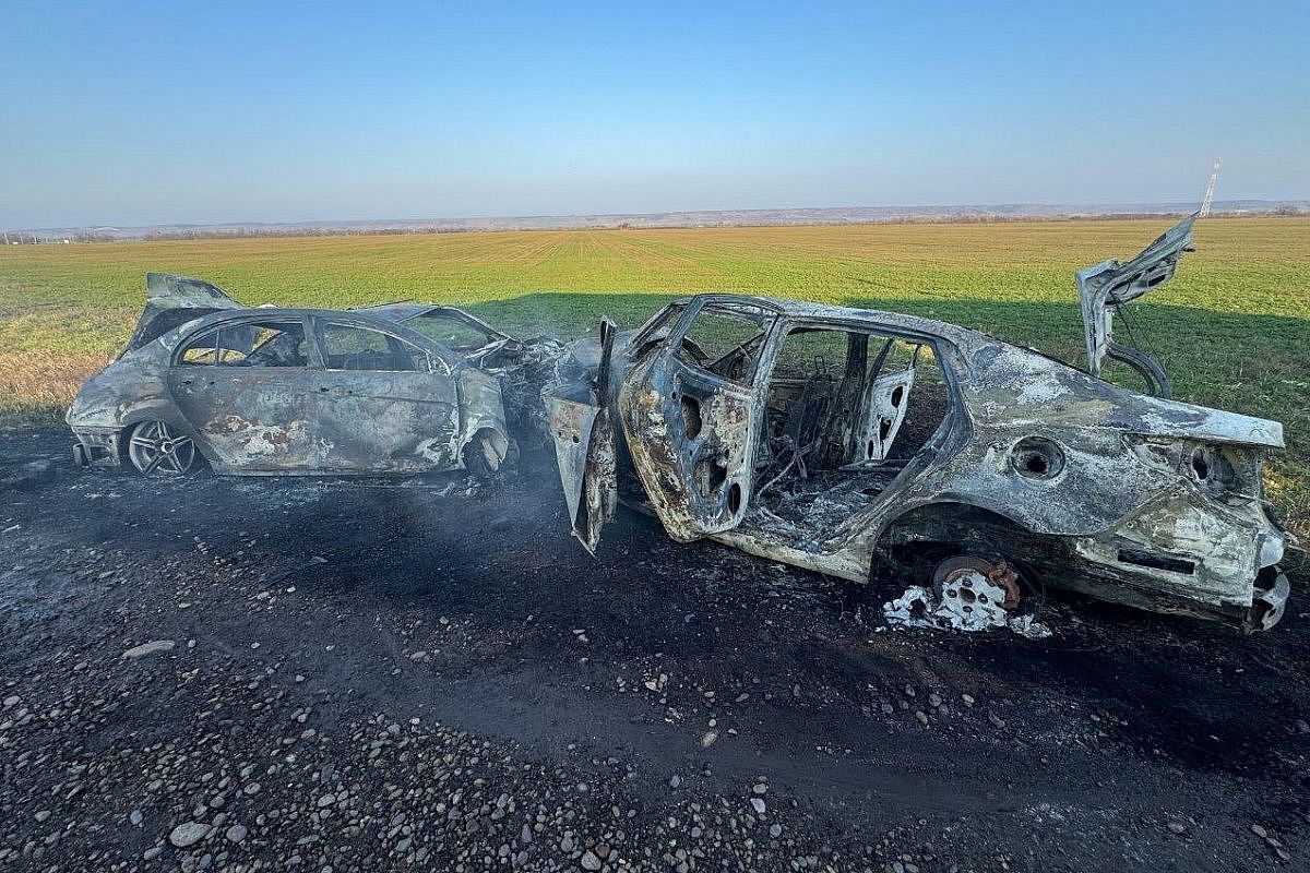 Четыре человека погибли в «огненном» лобовом ДТП с иномарками на Кубани