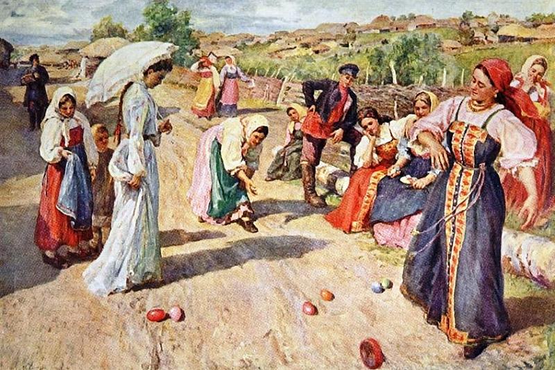«Игры на Пасху», картина художника Ф. В. Сычкова