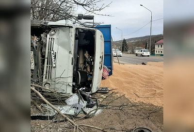 Водитель опрокинувшегося зерновоза был пьян