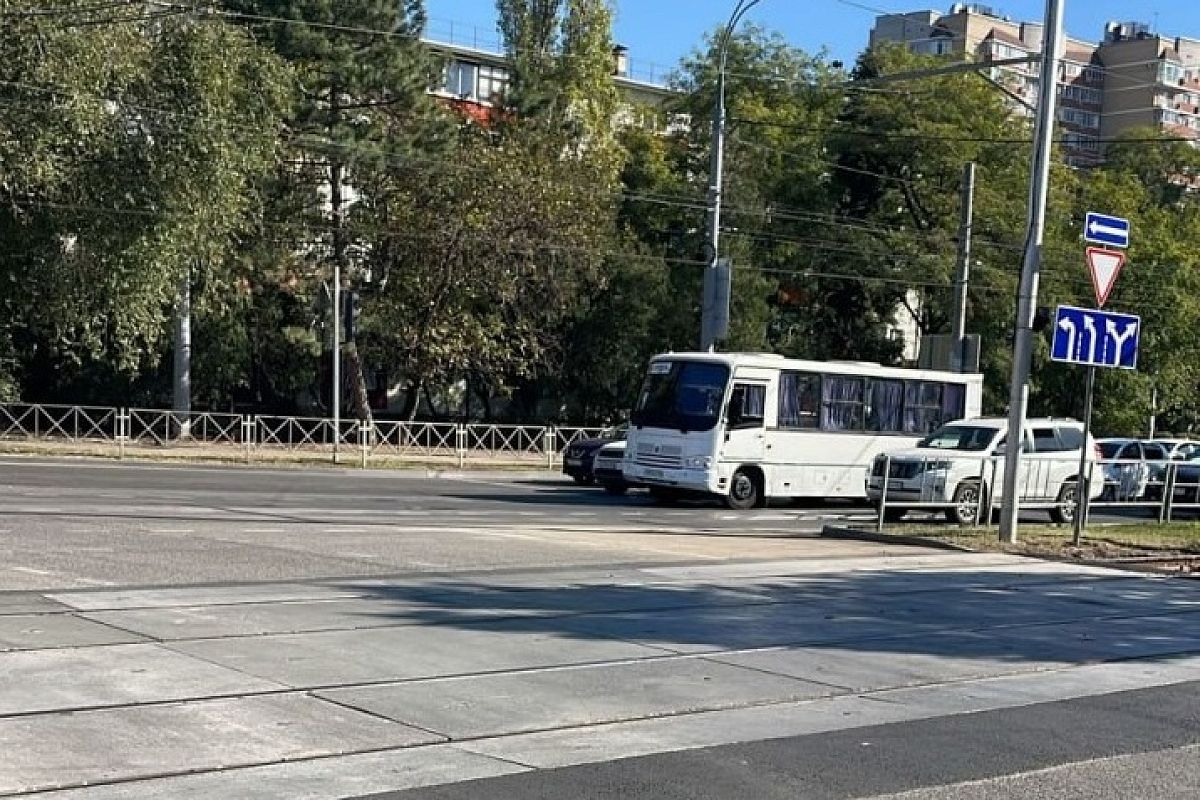 На Старокубанском кольце в Краснодаре обновили трамвайный переезд