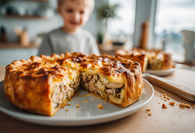 Заливной пирог с курицей и грибами: сочный ужин без лишних хлопот