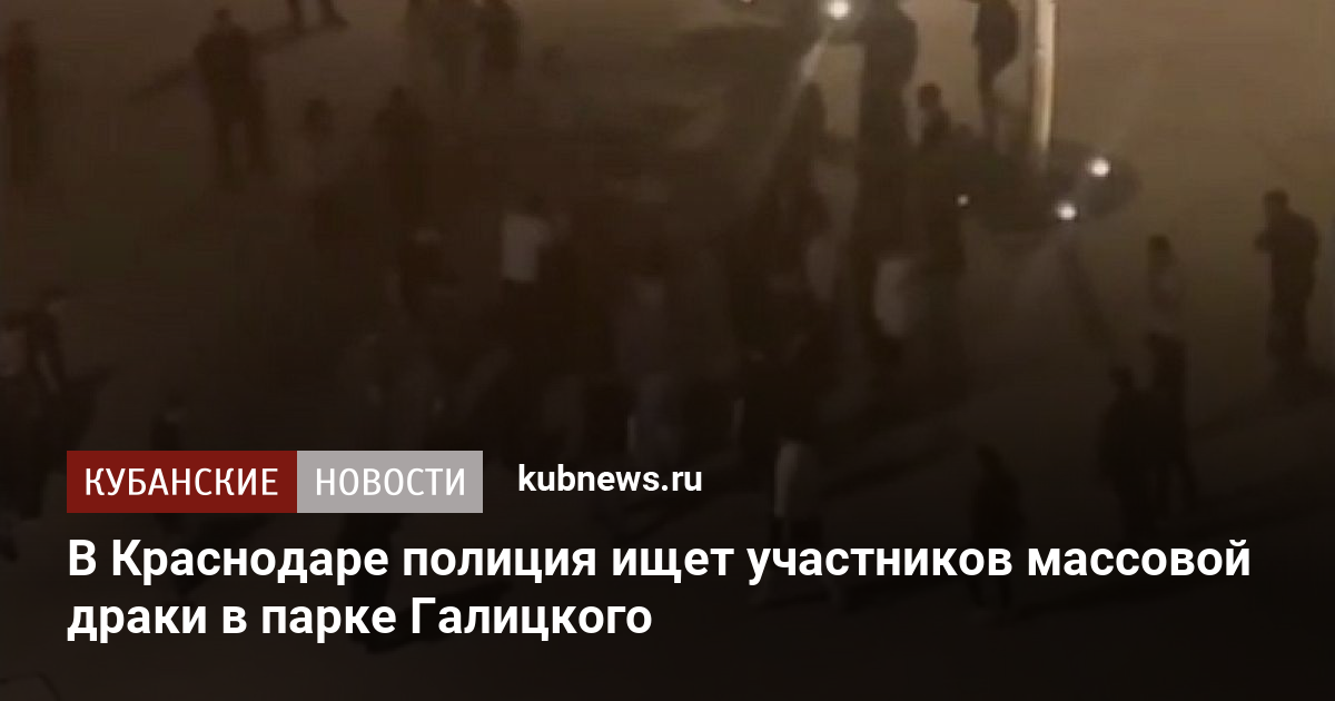 В Краснодаре полиция ищет участников массовой драки в парке Галицкого