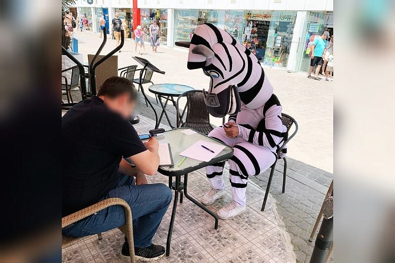 Приставал к прохожим: в Сочи полиция задержала навязчивого аниматора-«зебру»