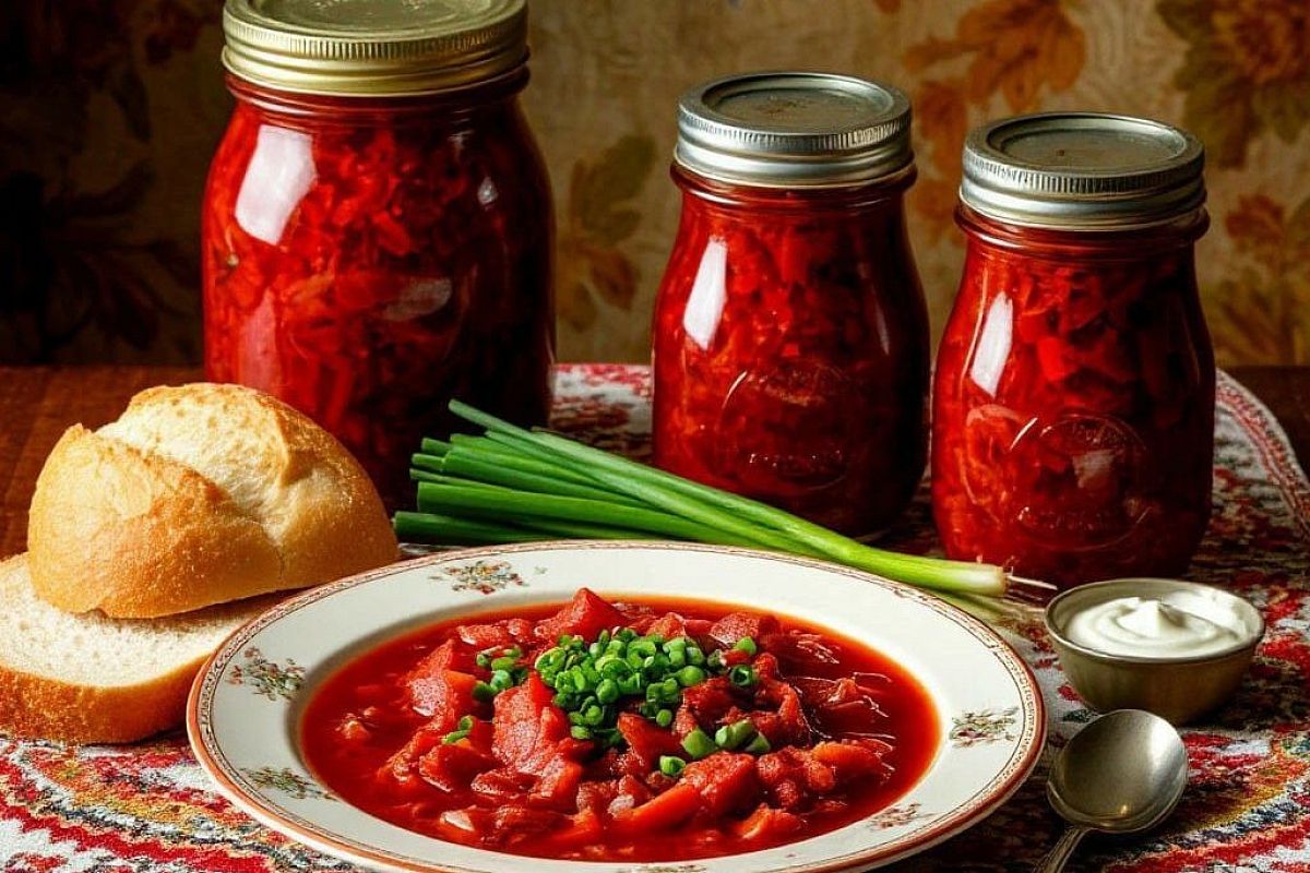 Заготовка борща на зиму за 2 часа: простой рецепт на 14 порций с кубанскими овощами 