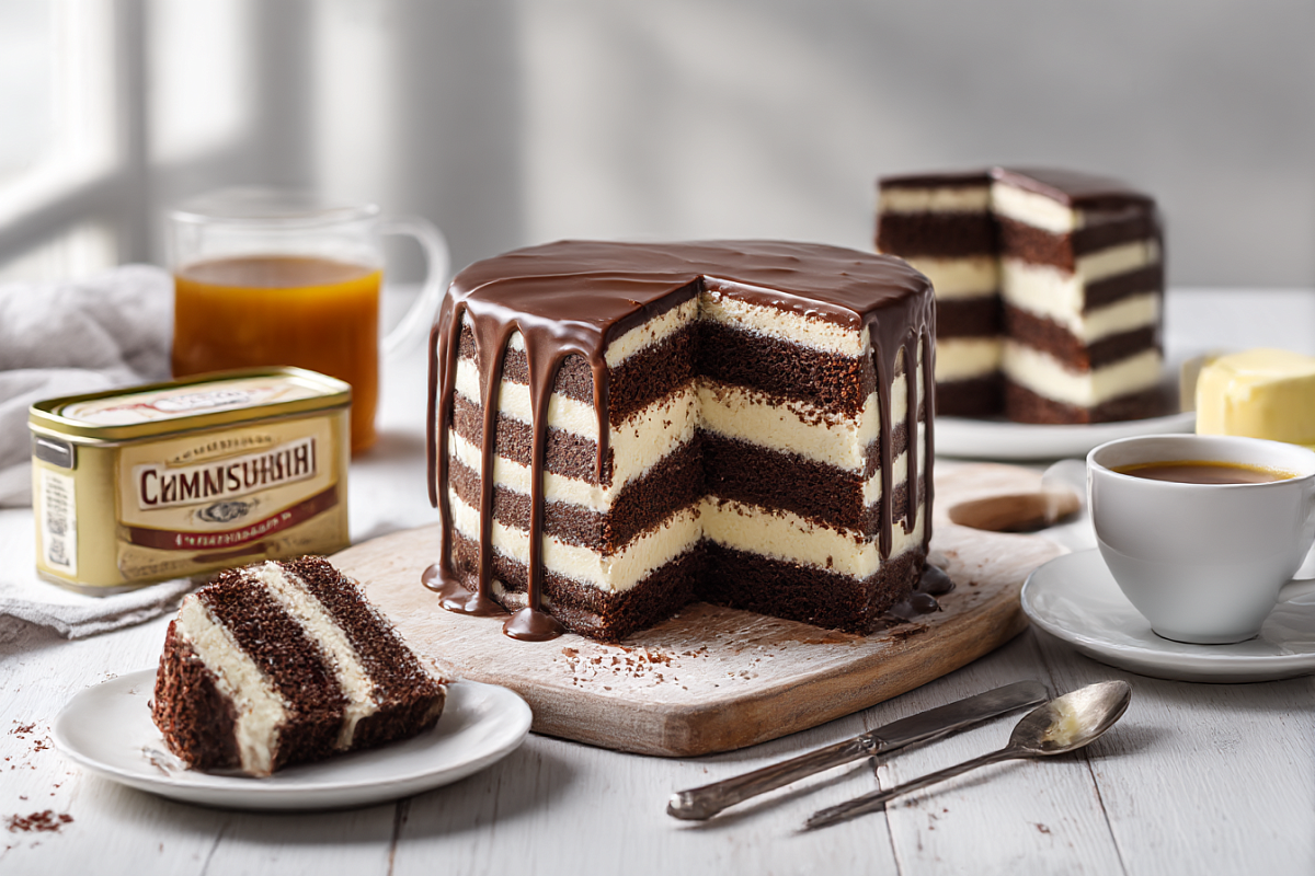 Торт «Эскимо» за вечер: мокрый шоколадный бисквит и нежный крем без лишней возни