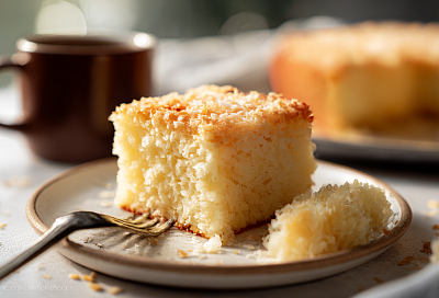 Кокада - популярный бразильский десерт, без муки: нежный, влажный и очень кокосовый торт