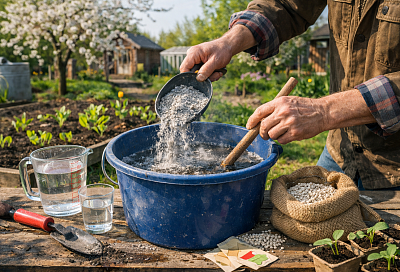 Не подкормка, а волшебный дар: мешаю зольный раствор и семена прорастают с дикой скоростью – 1 стакан на 10 литров
