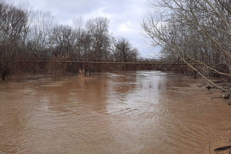 Река Афипс в Северском районе поднялась до опасной отметки