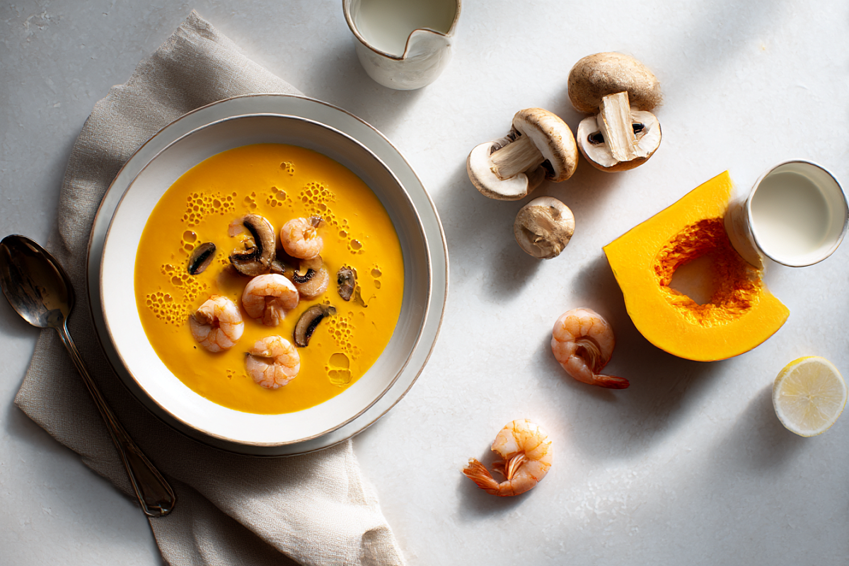 Тыквенный суп-пюре: получается шелковистым и бодрит вкусом