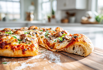 Тесто для пиццы без замеса: добавила мало дрожжей, и корочка получилась хрустящей с воздушными бортиками