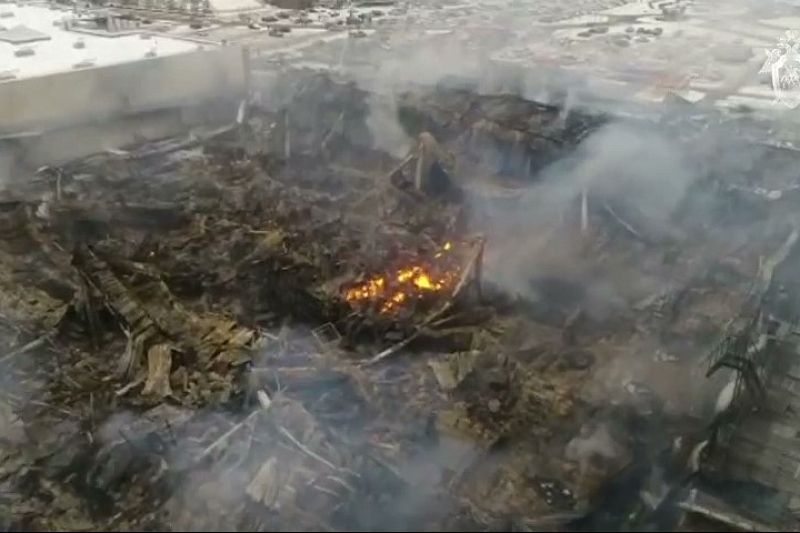 Опубликовано видео с последствиями крупного пожара в ТЦ «Мега Химки» 