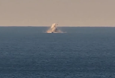 Уничтожение украинских БЭК в акватории Черного моря попало на видео