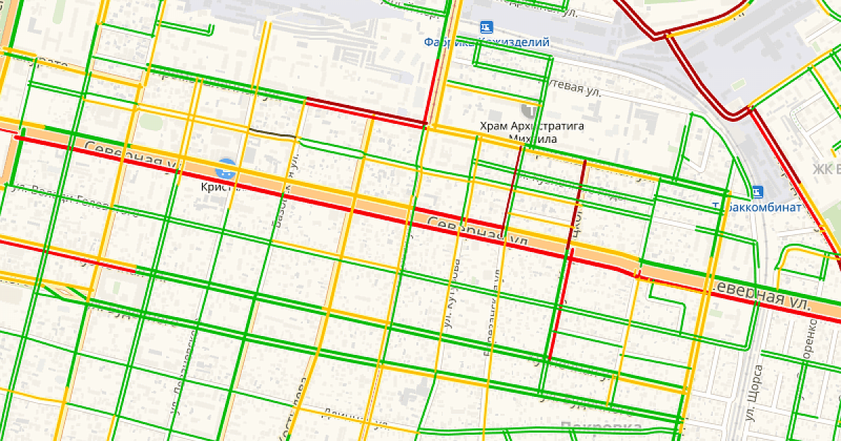 Карта краснодар северная улица