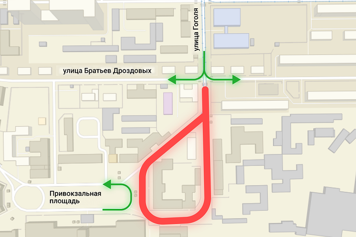 Улицу Гоголя в районе вокзала Краснодар-I перекроют на сутки