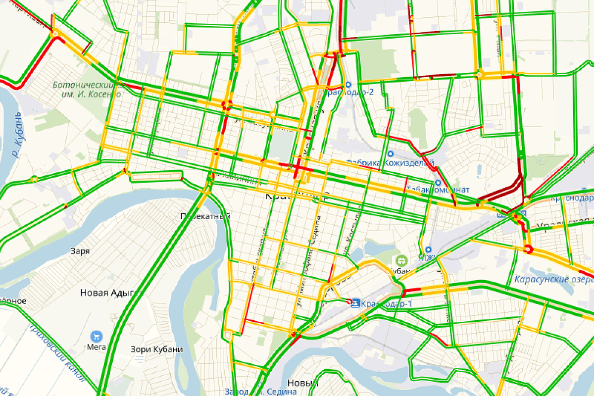 Плотное движение: рабочую неделю Краснодар начал с 6-балльных пробок