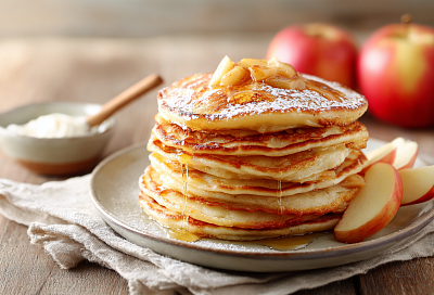 Карамельно-яблочные лепёшки — нежные, ароматные, без молока и кефира
