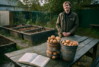 Картофель на маленькой грядке выращиваю «по науке»: мою в марганцовке и делаю кербовку — с 4 м² собрала 12 вёдер