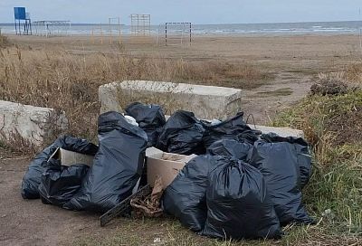 Берег Таганрогского залива в Ейске очистили от мусора после курортного сезона