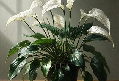 Чтобы спатифиллум расцвел и его листья стали больше, добавьте 1 мл удобрения в горшок