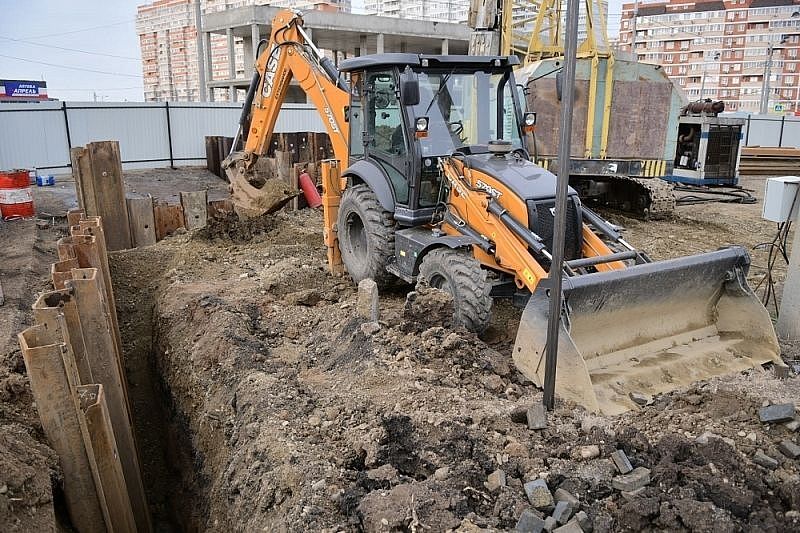 На участке строительства новой трамвайной линии в Краснодаре восстанавливают разворотное кольцо