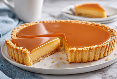 Карамельный пирог с варёной сгущёнкой — нежный, тающий во рту и невероятно простой
