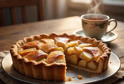 Взбила, залила, испекла: пирог с бархатным яблочно-заварным кремом вместо обычной начинки 