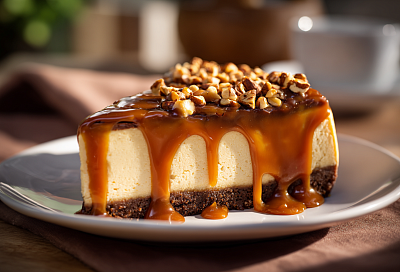 Домашний чизкейк с солёной карамелью и арахисом: нежное облачко на шоколадной основе, хрустящие орешки и глянцевая глазурь 