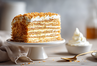 Пеку самый вкусный Наполеон в моей жизни: слоёные коржи как из кондитерской и крем-пломбир, который тает во рту