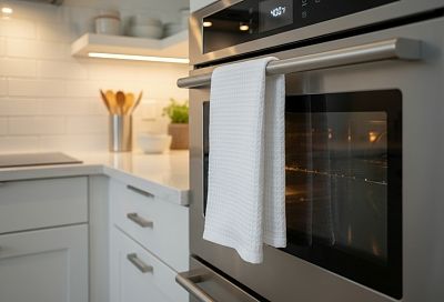 Что может случиться, если вешать полотенце на ручку духовки