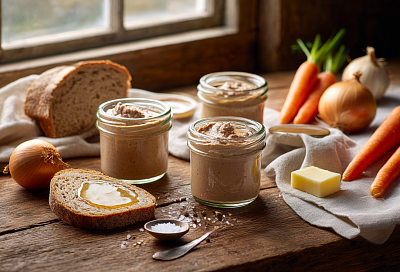 Отвариваю печёнку с луком, пробиваю с маслом — и получаю самый нежный паштет-мусс для бутербродов и закусок