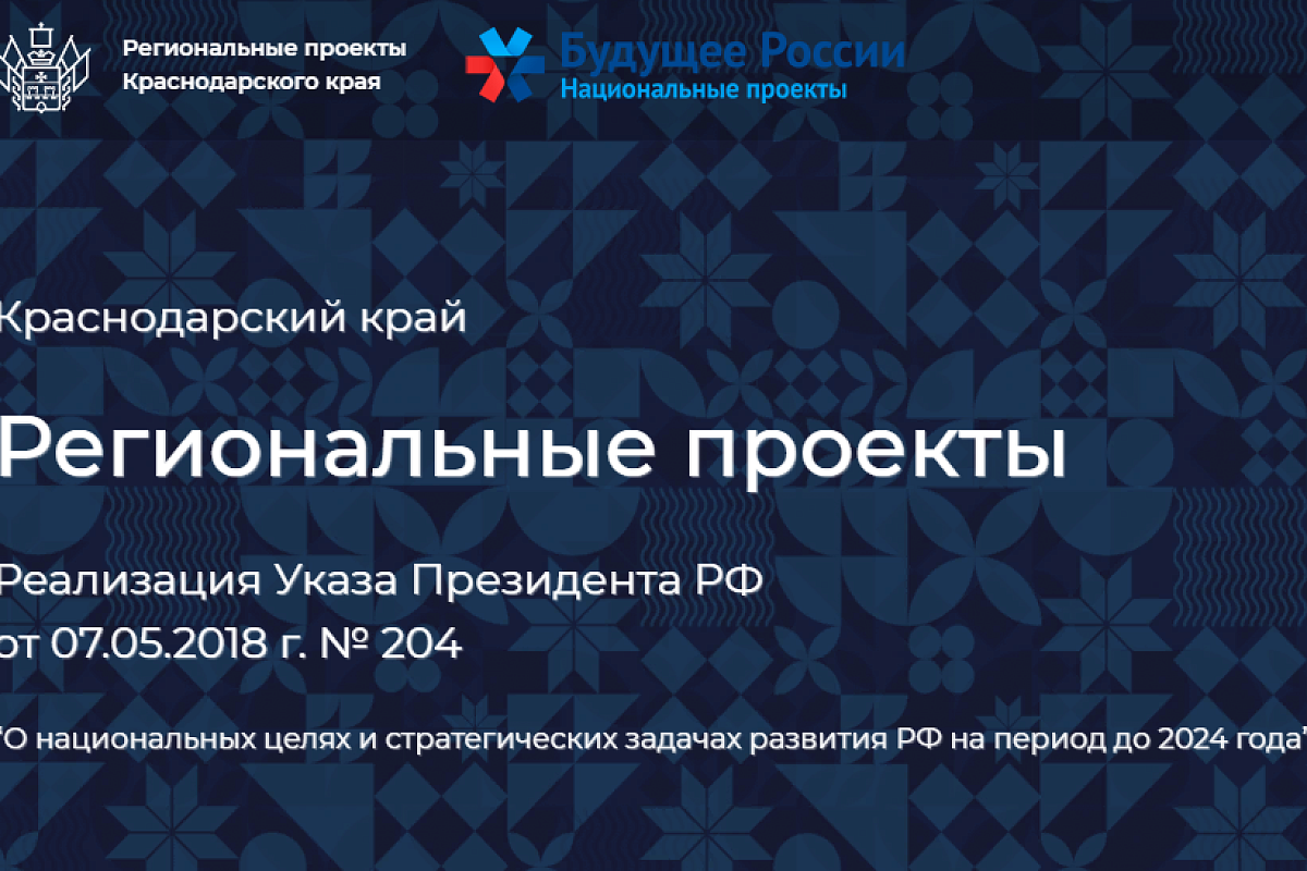 В Краснодарском крае начал работать портал нацпроектов