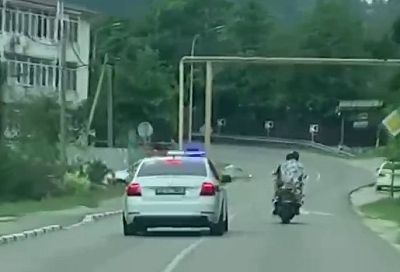 В Сочи полиция устроила погоню за пьяным мотоциклистом без прав