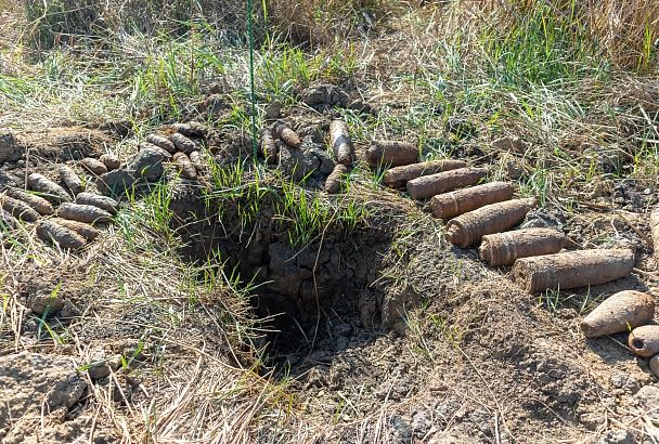 Эхо войны: на Кубани нашли 145 боеприпасов времен Великой Отечественной