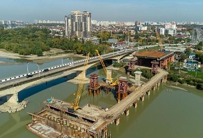 ﻿В строительство моста через реку Кубань в этом году будет вложено 2,5 млрд рублей