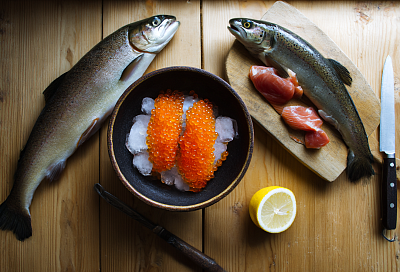 Беру форель с крошечной головой и раздутым брюшком — и с 90% вероятностью внутри 300–500 г красной икры