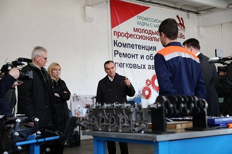 Губернатор Кубани Вениамин Кондратьев осмотрел мастерские Тихорецкого индустриального техникума