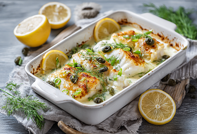 Рыбное филе под соусом Тартар в духовке — сочное, нежное и очень ароматное
