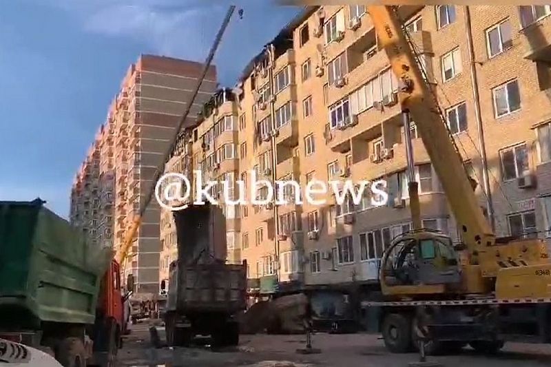 Разбор сгоревших конструкций 8-этажного дома в Краснодаре завершат к выходным 