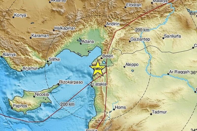 Карта турции землетрясение сегодня