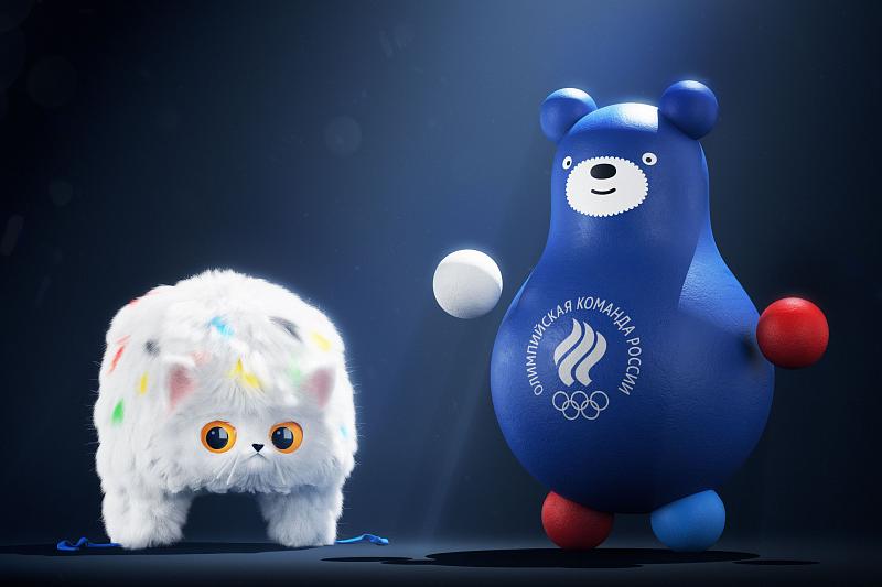 Кот-ушанка и медведь-неваляшка стали символами олимпийской сборной России