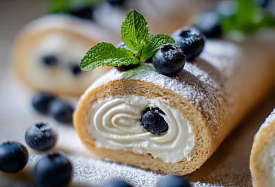 Рулет из заварного теста с творожным кремом: нежный десерт без сложной сборки