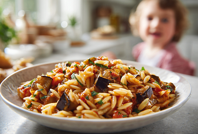 Паста орзо с баклажанами: быстрое и очень вкусное постное блюдо