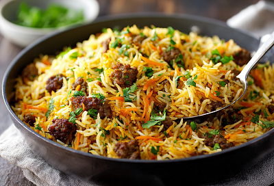 Рис с фаршем — сочнее плова, быстрее плова и вкуснее, чем в любом ресторане!