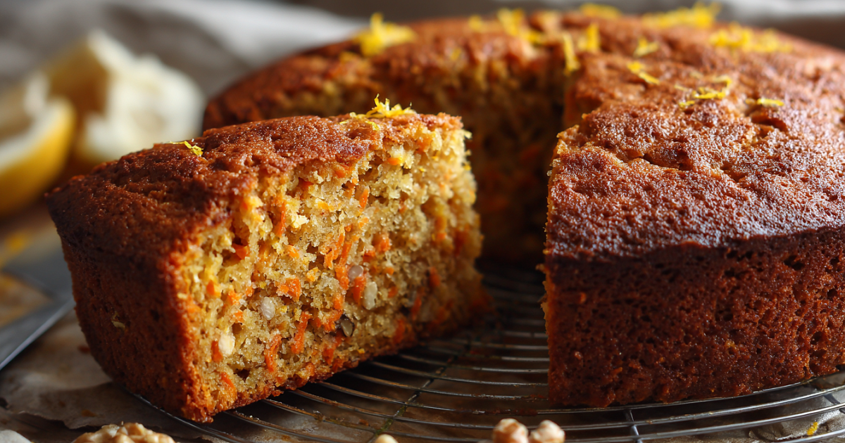 Морковный пирог по методу "одной ложки" без миксера – сочный, ароматный с орехами и лимоном, 50 минут в духовке и мягкий как пух