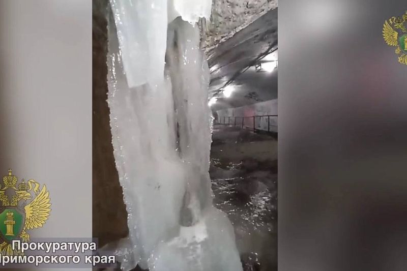 В Приморье подземный переход превратился в ледяную пещеру со «сталактитами»