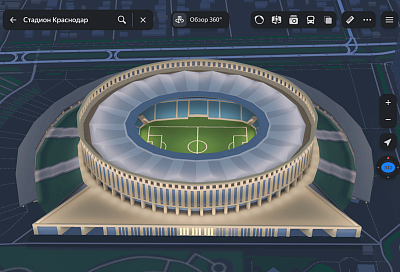 Стадион Галицкого, Зимний театр: в «Яндекс Картах» появились 3D-модели достопримечательностей Краснодара и Сочи