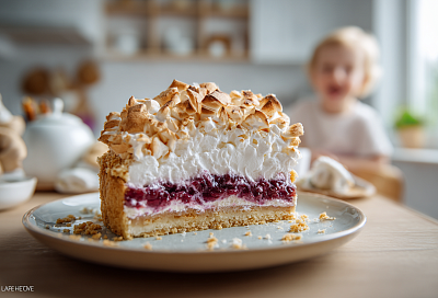 Пирог «Каракуль»: нежное тесто, густое варенье и воздушная меренга